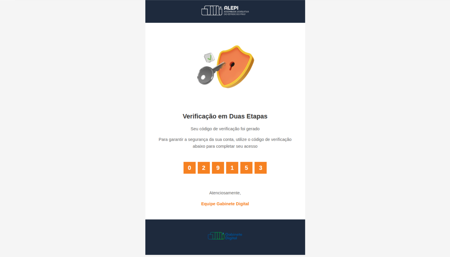 Exemplo de Código no E-mail