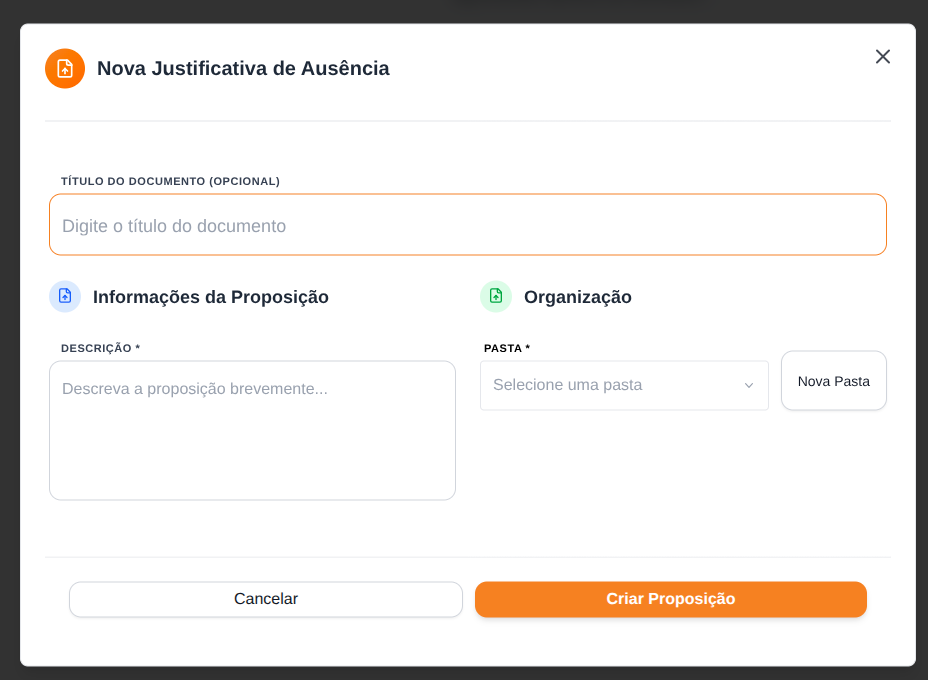 Modal Justificar Ausencia Assessor