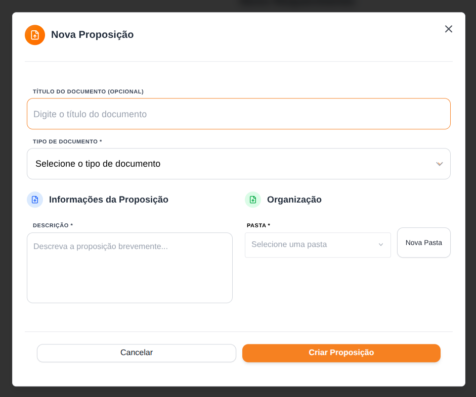 Modal Requerimento