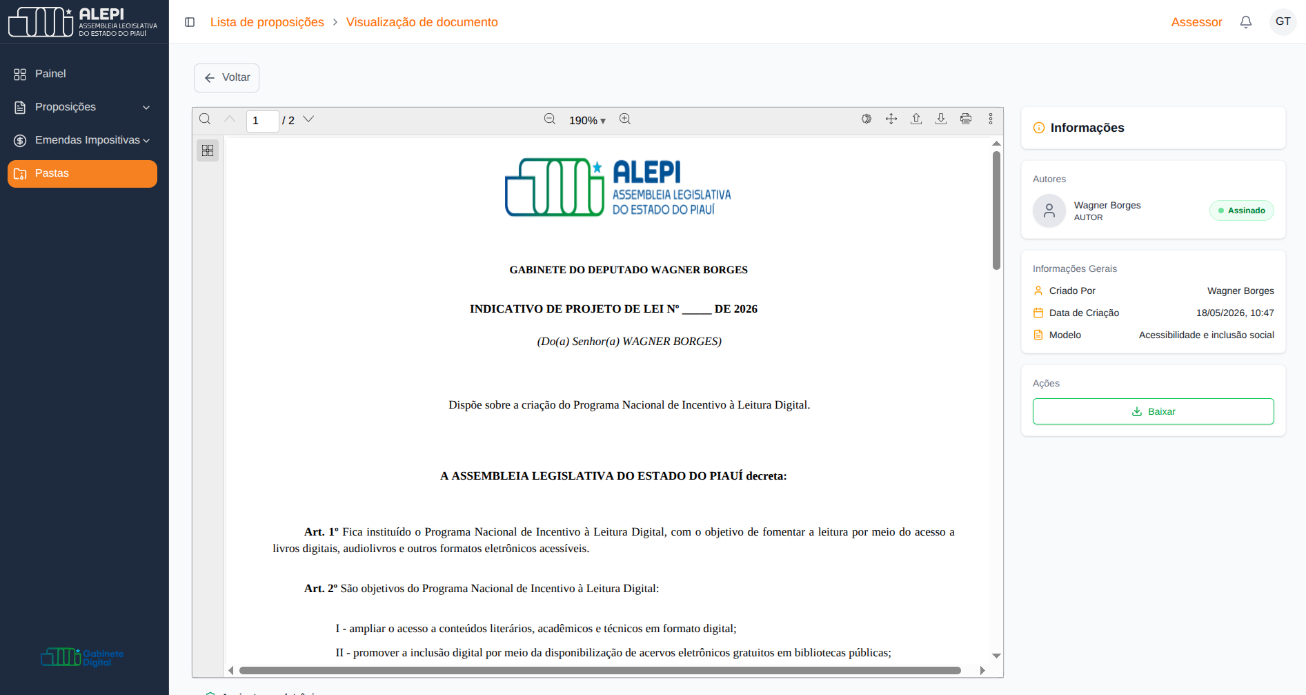 Visualizar Documento Assessor